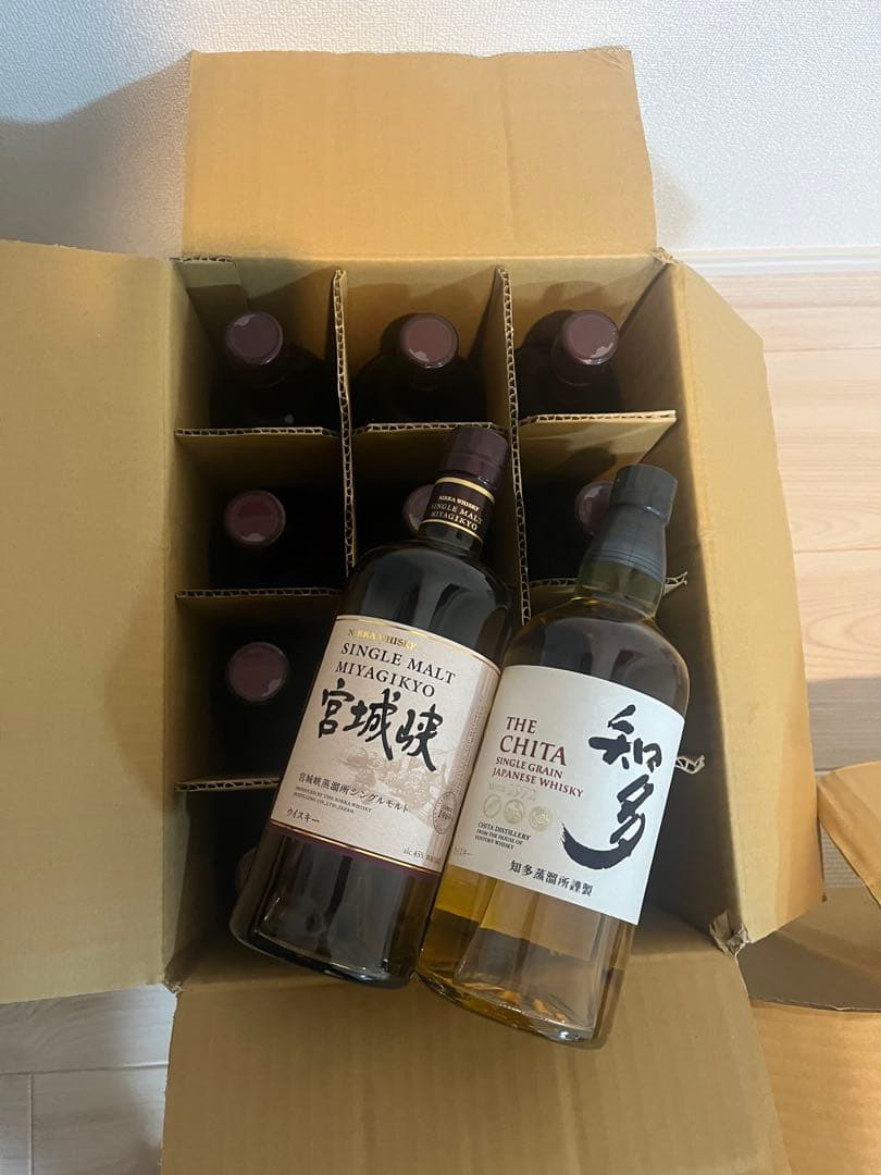 ニッカウヰスキー宮城峡700ml10本、知多ウイスキー700ml2本