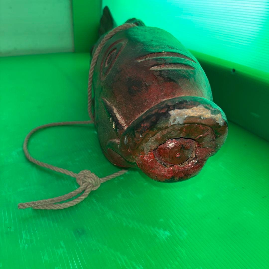 囲炉裏 木製 魚木工品 工芸品 錦鯉