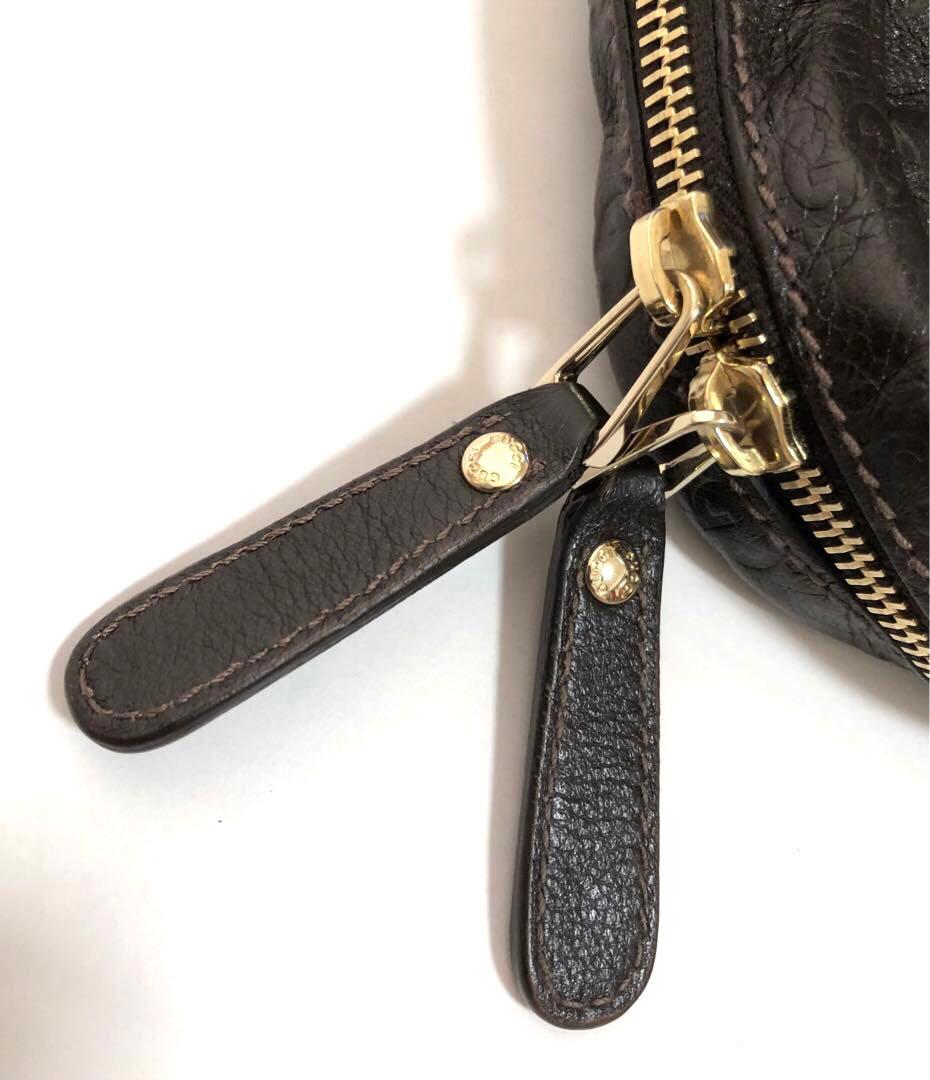 【美品】GUCCI / グッチシマレザー ビジネスバッグ ダークブラウン