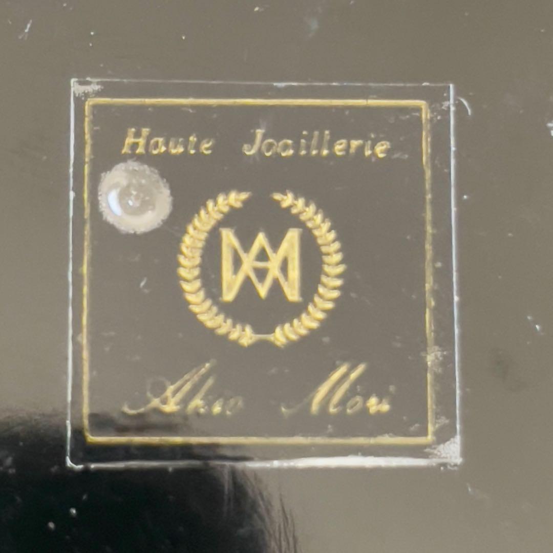 【18】AKIO MORI 珊瑚と金彩のブローチ　ヴィンテージ　レア