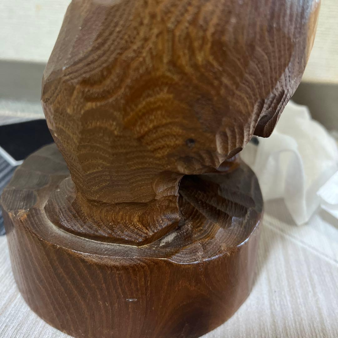 北海道　東栄民芸社　木製　木彫り　熊　おんぶ　肩車　彫刻　民藝　クマ　レトロ