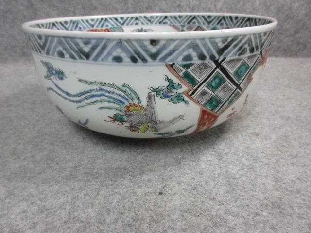 伊万里焼色絵鳳凰図深鉢 [B24697]