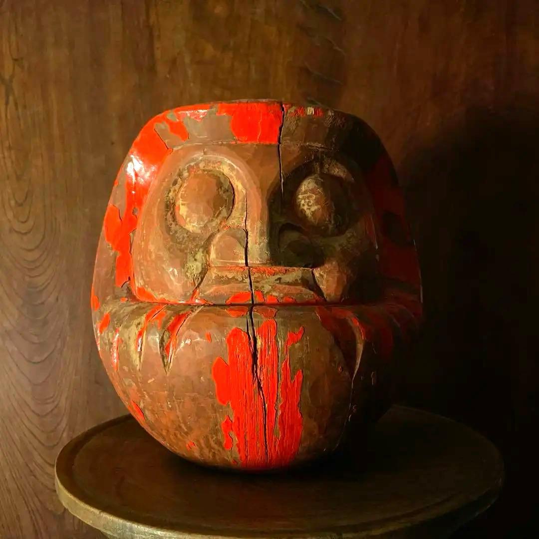 達磨 木型 高崎だるま 明治期〜昭和期 欅材 郷土玩具 ダルマの木彫 骨董