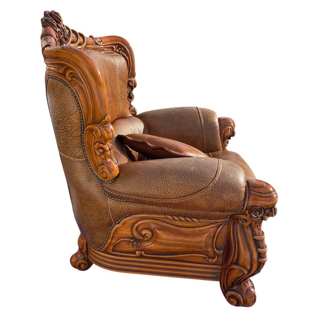 【送料込】ロココ調　ヴィンテージソファー　1Pソファ　ヨーロピアン　アンティーク