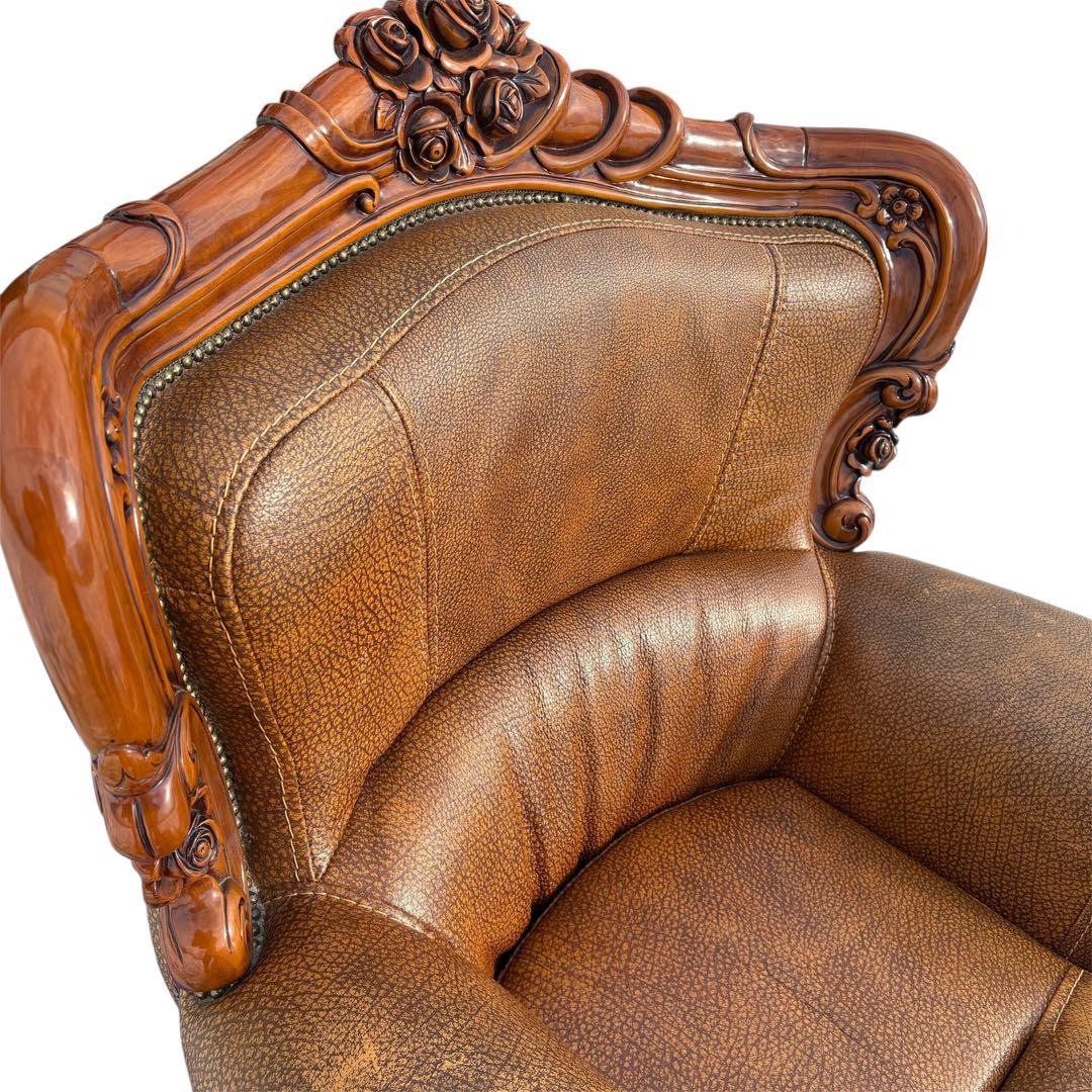 【送料込】ロココ調　ヴィンテージソファー　1Pソファ　ヨーロピアン　アンティーク