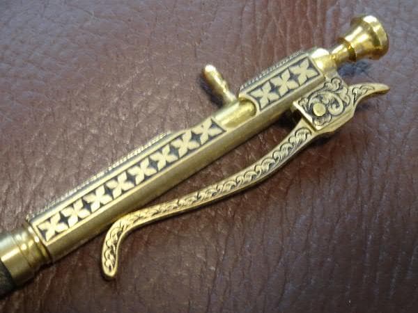 中山英俊 ボルトアクション・ミニボールペン brass TETORI彫金