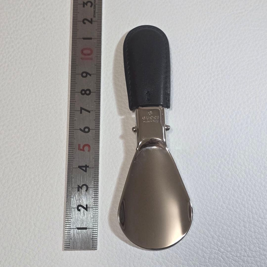 【新品級】GUCCI グッチ シューホーン 靴べら 折畳み　レザーケース　ＧＧ柄