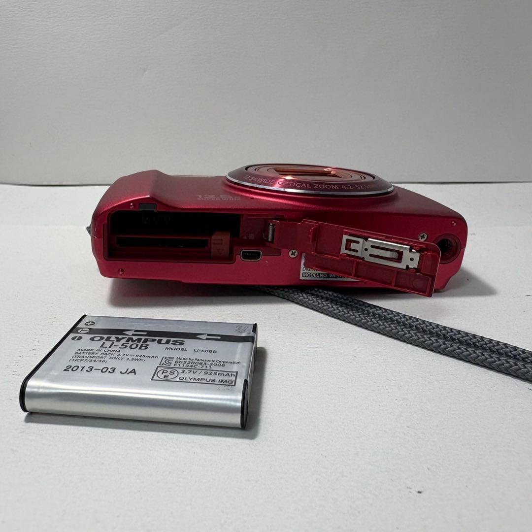 【美品】OLYMPUS VR-37 オリンパス レッド 赤 デジタルカメラ