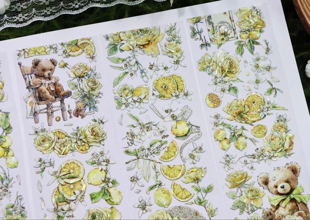 海外マスキングテープ巻売り 夏日香気 テディベア 人物マスキングテープ825