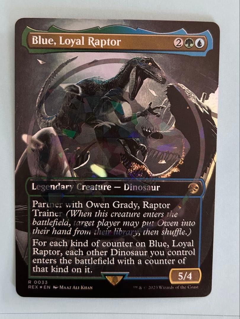 忠実なラプトル、ブルー 【Foil】 ロゴ入り版　mtg