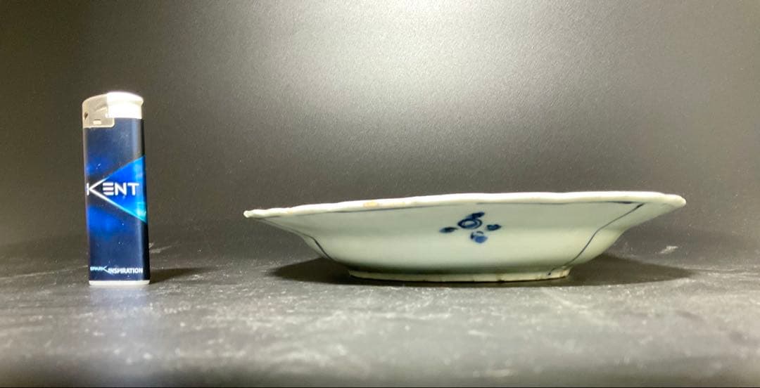 古染付　芙蓉手樹下鹿図　陶磁器　皿　茶器　骨董品　古玩　mー91