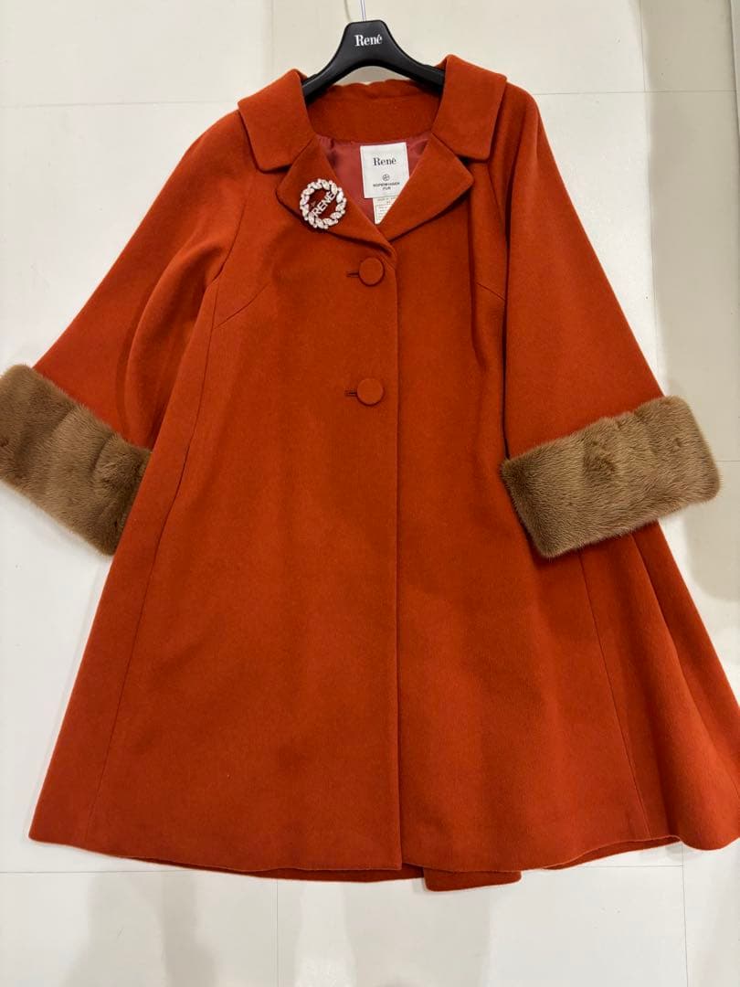 Renéルネ⭐️コペンハーゲンファーミンク⭐️カシミヤ混受注会コート34.36.38