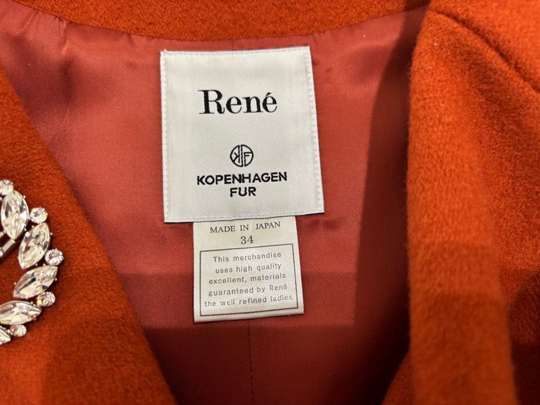 Renéルネ⭐️コペンハーゲンファーミンク⭐️カシミヤ混受注会コート34.36.38