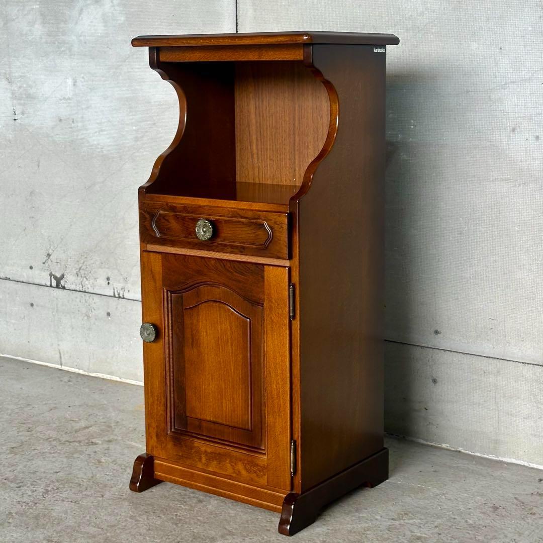 ✿Karimoku✿カリモク コロニアル 花台 収納棚 レトロモダン家具