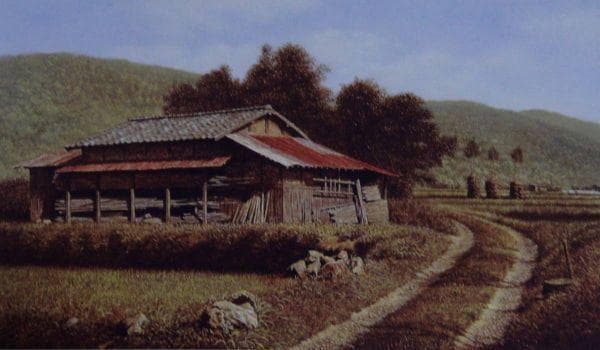 吉田伊佐、【郷】、希少な額装用画集より、新品額装付、状態良好