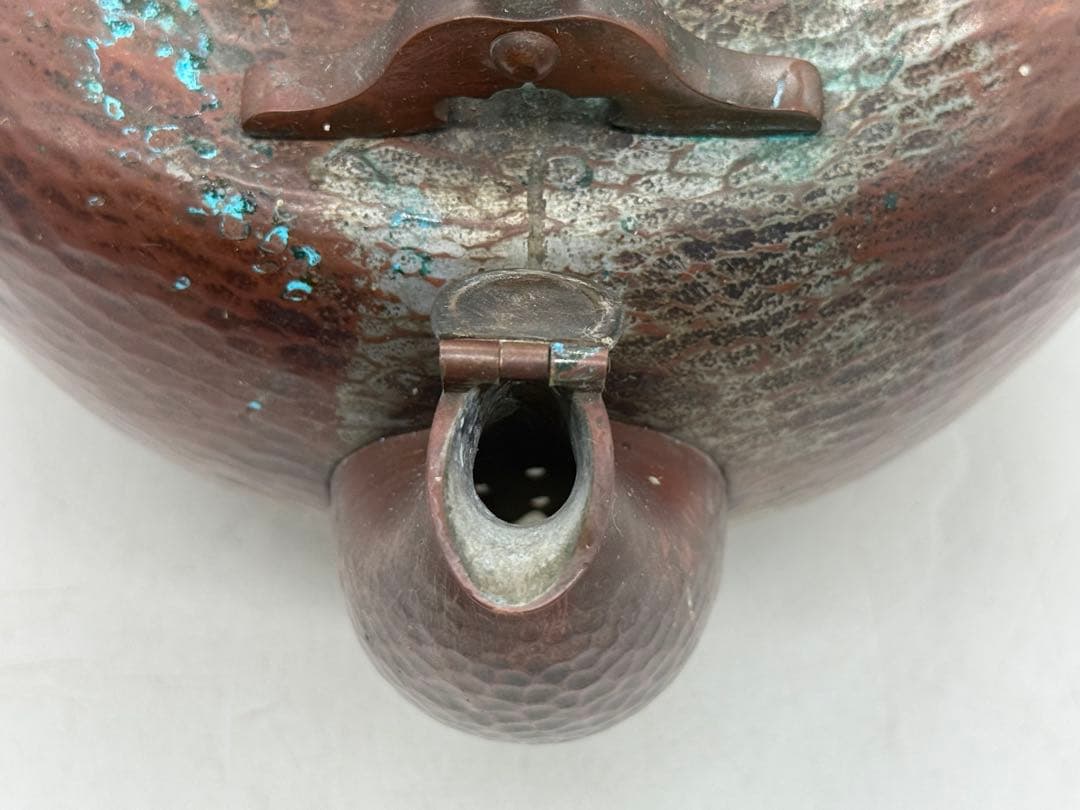 時代　銅製　塗金鎚起　銅水注　約2.5kg 茶道具　在銘　送料込み251219