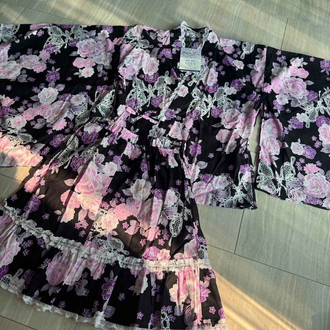 新品 浴衣ドレス 大人用 y2k 姫系 地雷 ゆかた ドレス レース