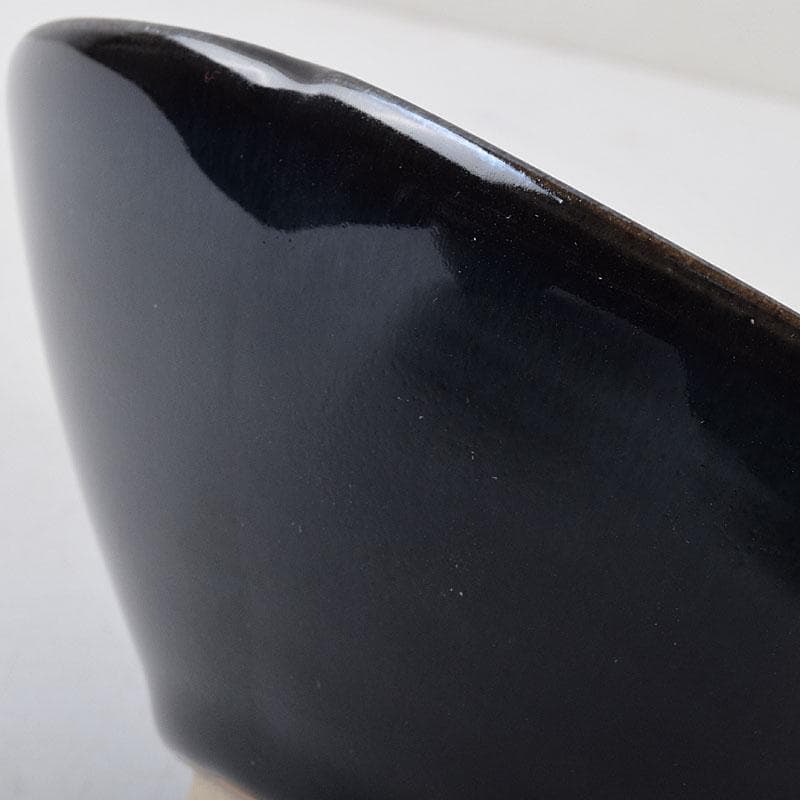 和食器　常滑焼　轍窯　久田重義作　天目組鉢　五客　共布共箱　V　R9221