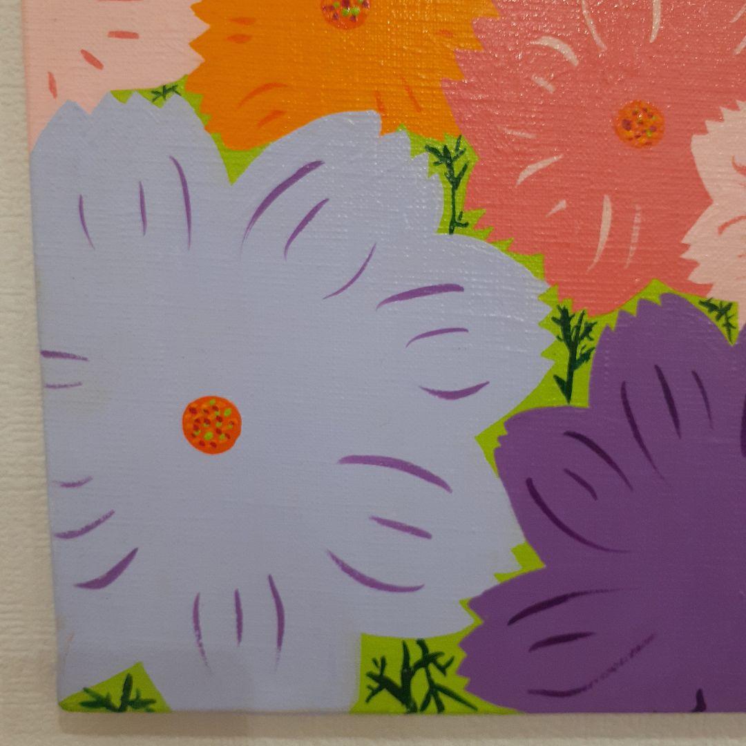 ハッピーコスモス畑　F6号キャンバス　アクリル絵の具　画家　小楠アキコ作品