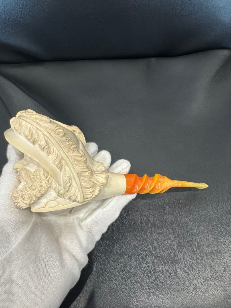 海泡石（メシャム）彫刻パイプ　人物像