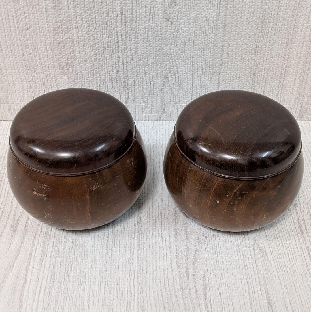 蛤碁石 40号 囲碁盤 碁笥 極厚 那智黒　8寸　たのメル便 へそ有り 脚付き