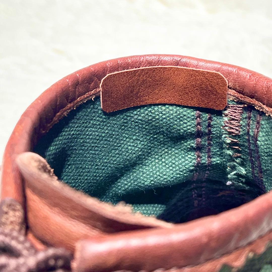 超希少！☆ラッセルモカシン　ショート サファリ 25㎝　本革　ブラウン×グリーン