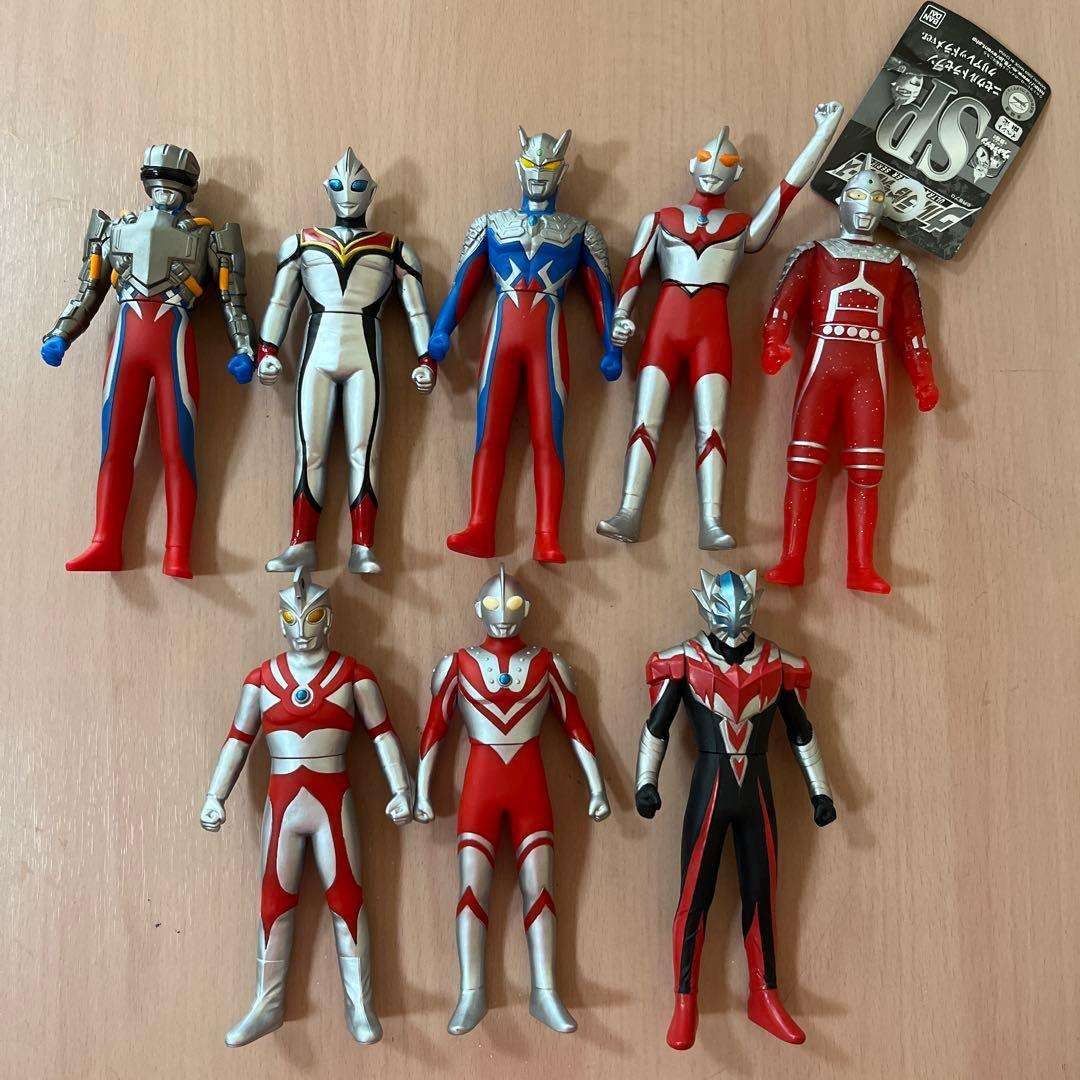 ウルトラセブン、ゼロ、ゾフィー、エース、グランデ、イーヴィルティガ、ニセ　ソフビ
