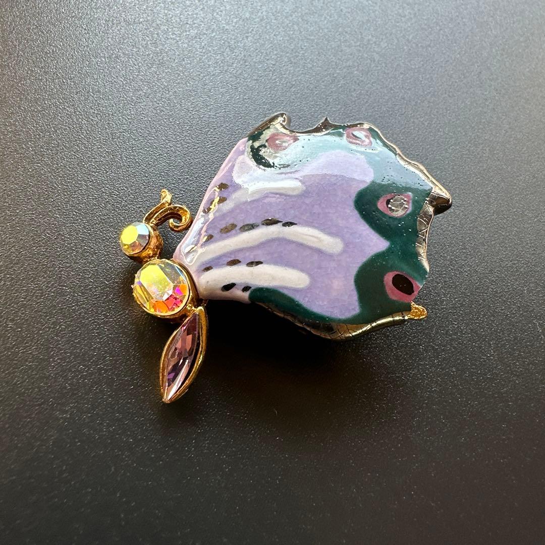 【vintage】訳あり　クリスチャンラクロワ　エナメル蝶ブローチ