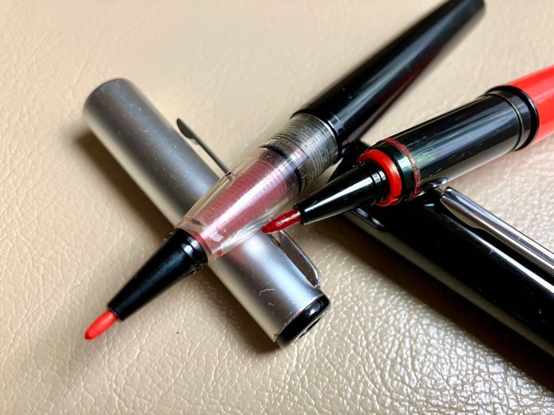 【旧型廃番】プラチナソフトペン 採点ペン S-600黒軸＋現行品 替芯4本付