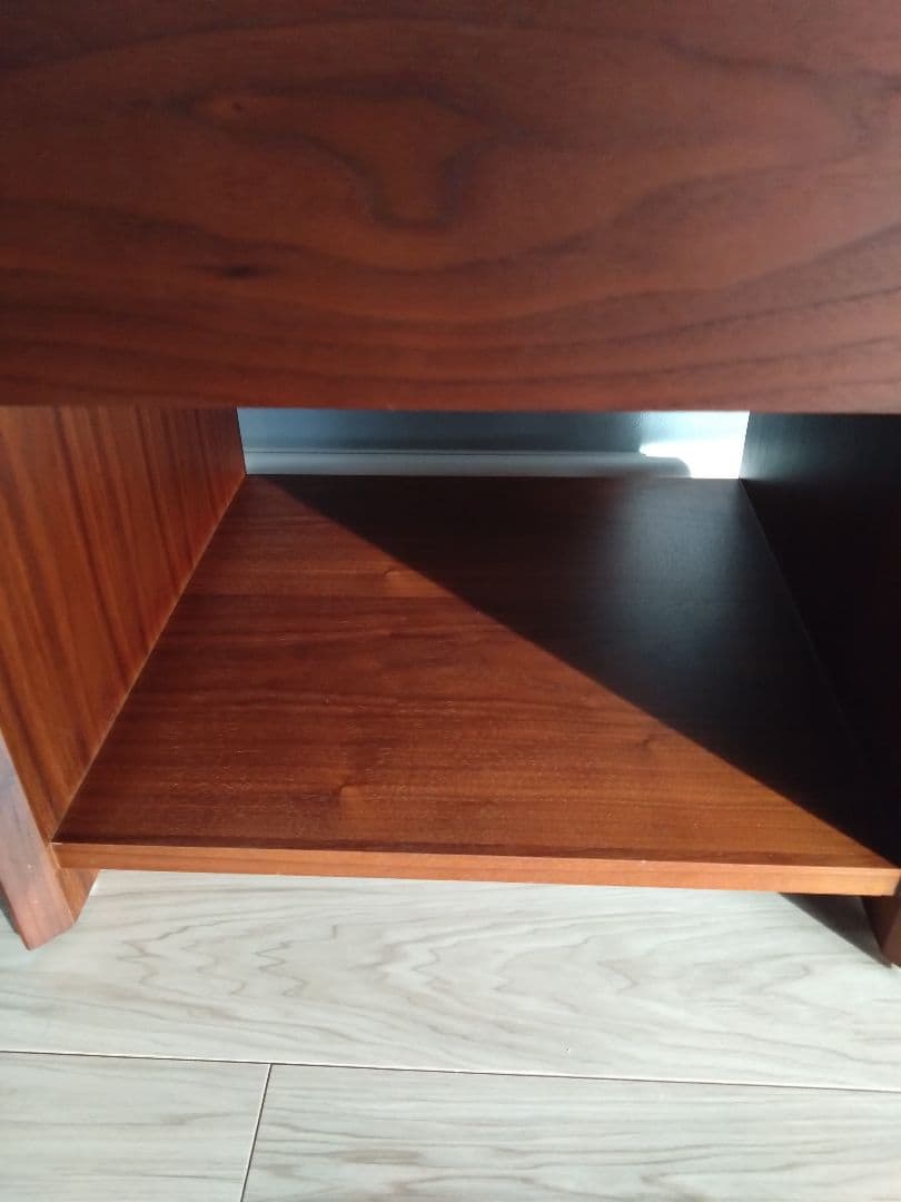 木製サイドテーブル　ウォールナット　 引き出し付き