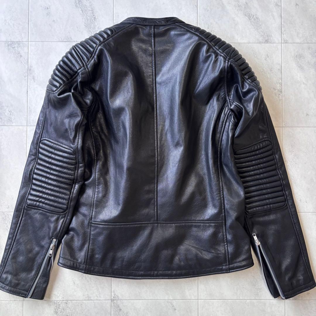 【美品】KADOYA ゴートレザーセミダブルジャケット FENNEL Lサイズ