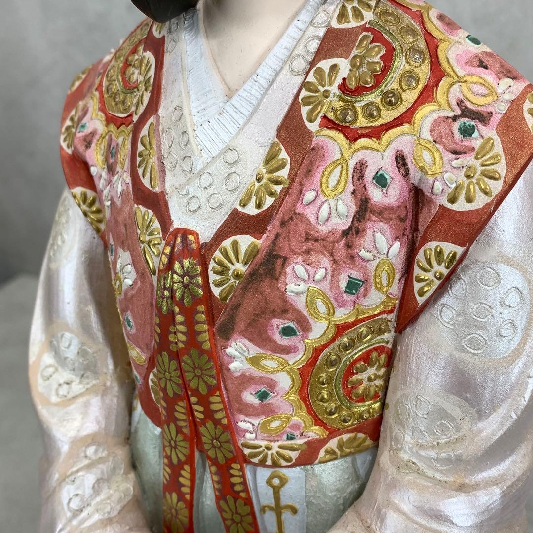 小副川祐二 余韻 箱付き 全長 約 43 cm 博多人形 楽器 人形