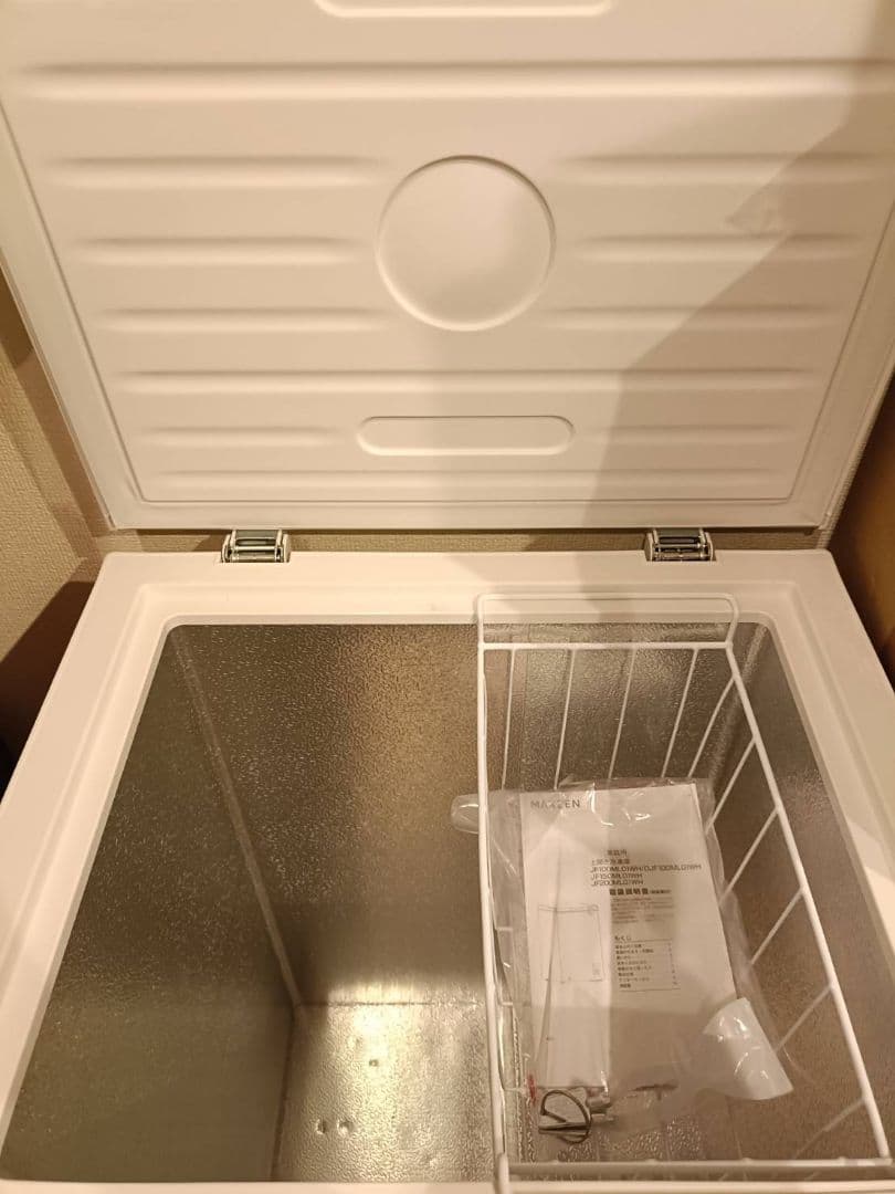 MAXZEN 冷凍庫 99L 上開き 鍵・説明書付 JF100ML01WH