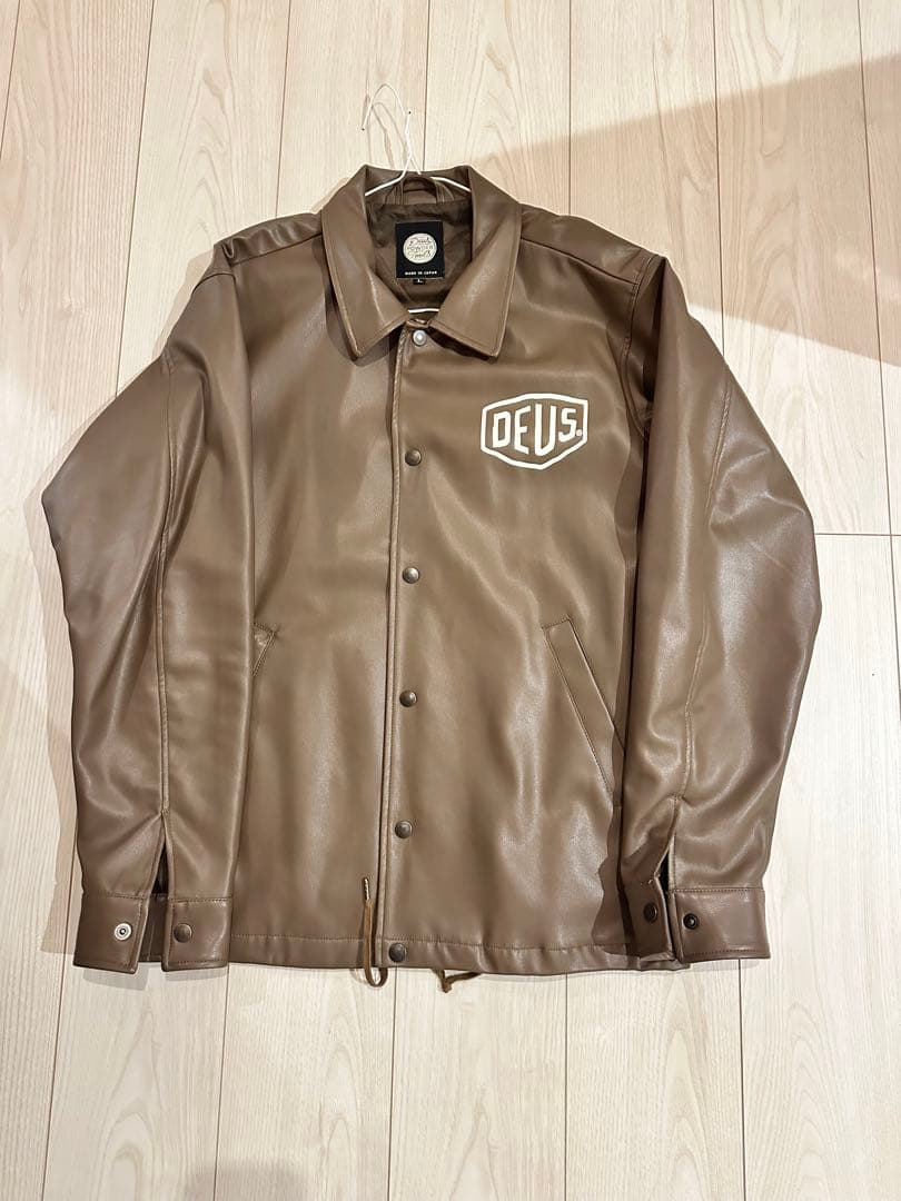 Deus デウス ブラウン フェイクレザー ジャケット L