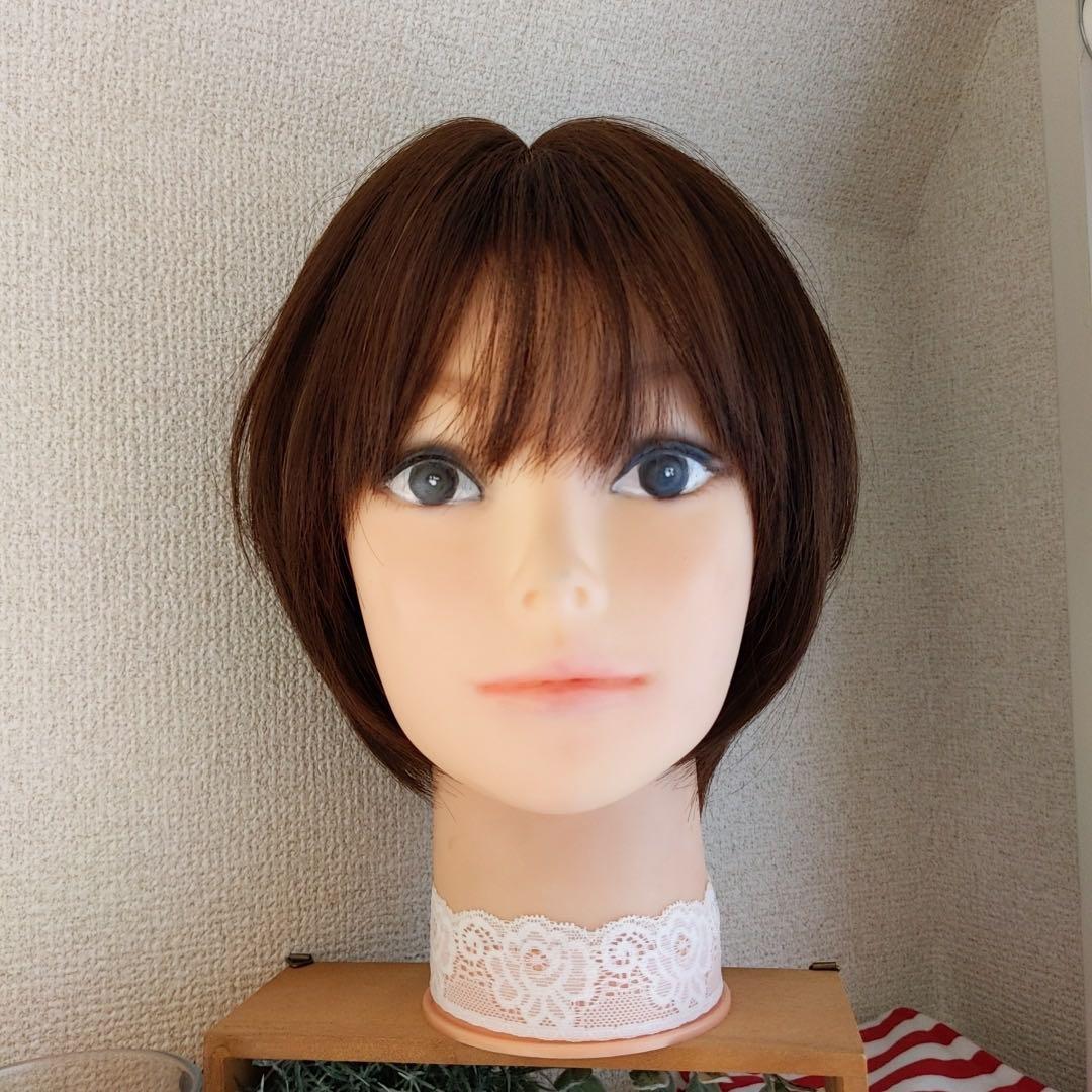 sara♡★サラサラ高級人毛100%★ショート②　ブラウン　フルウイッグ