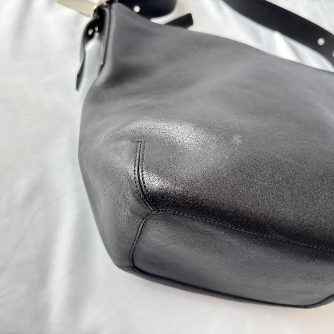 美品 コーチ ショルダーバッグ レザー 斜めがけ ブラック 9186