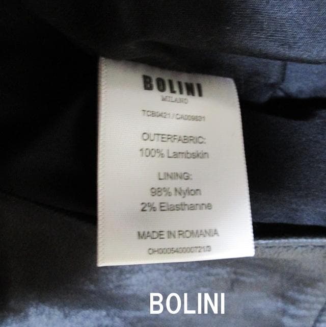 シンゲン　BORINI高級ラムレザーシングルライダースジャケット/黒/48