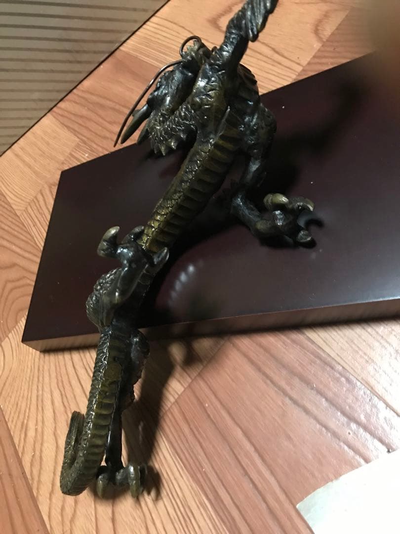 希少 日展作家 環水作 真龍 銅製 金属工芸 龍 置物 開運