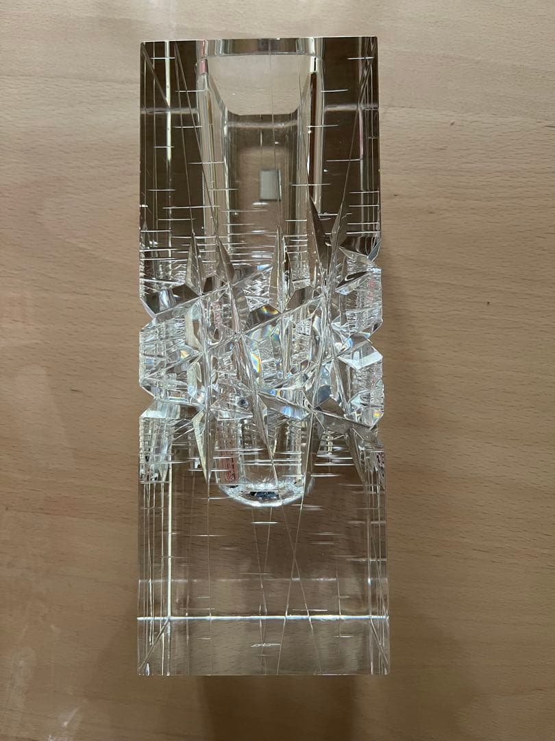 HOYA クリスタル　佐々木文夫　花瓶　フラワーベース　　最高級　貴重　中古品