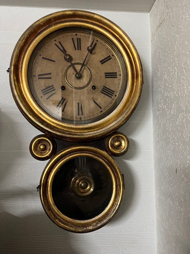 イングラハム掛時計、四つ丸　金ダルマ