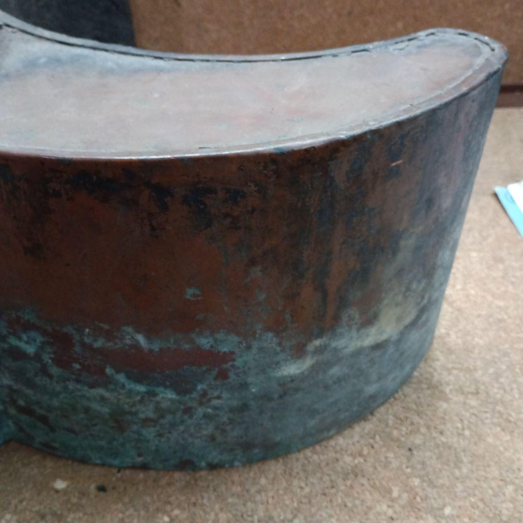 4483）燗銅壺（かんどうこ）丸型火鉢用　大型　現状漏れあり