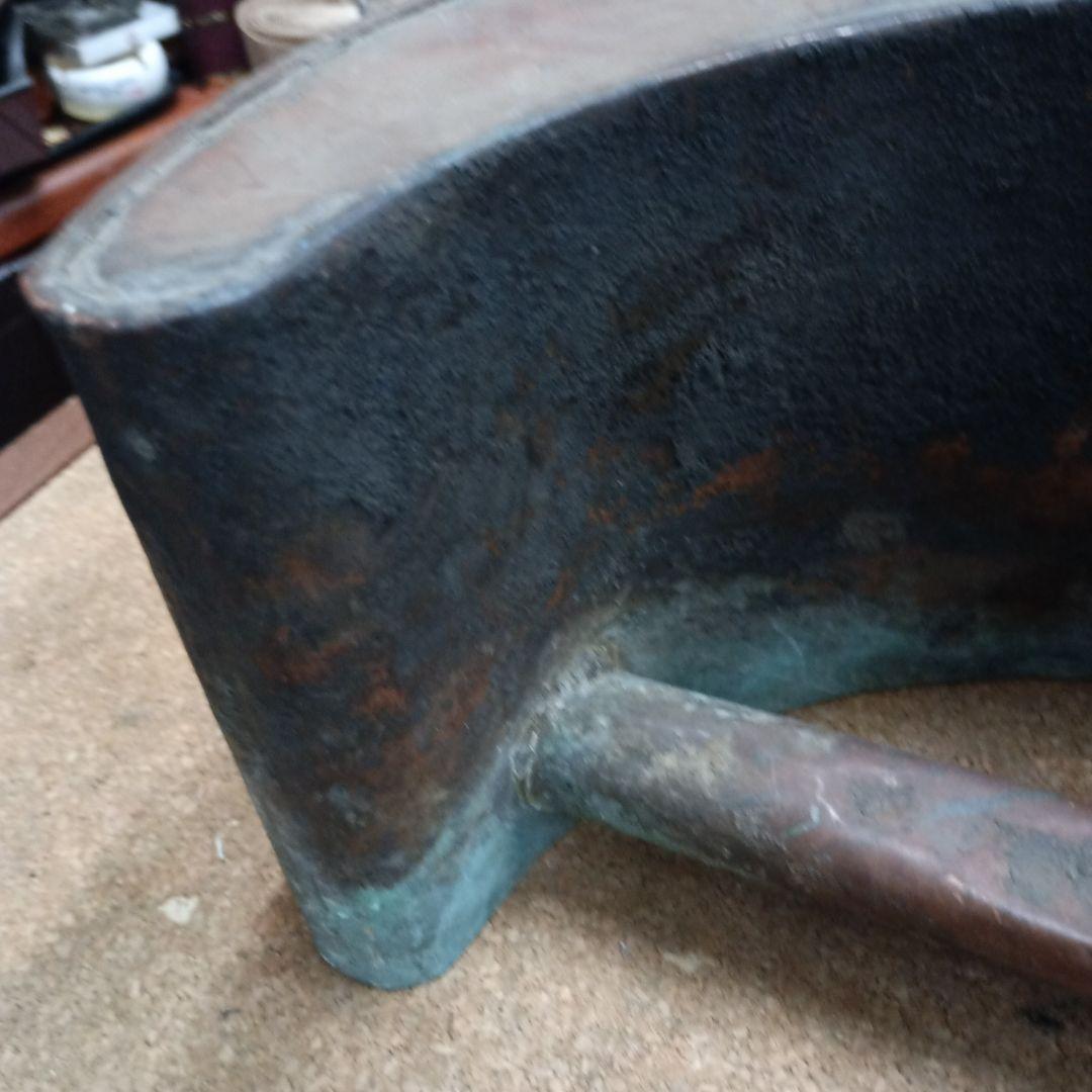 4483）燗銅壺（かんどうこ）丸型火鉢用　大型　現状漏れあり