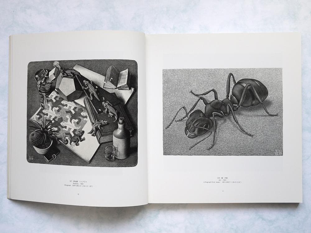 M.C.エッシャー　だまし絵フィギュア 3体セット + 図録