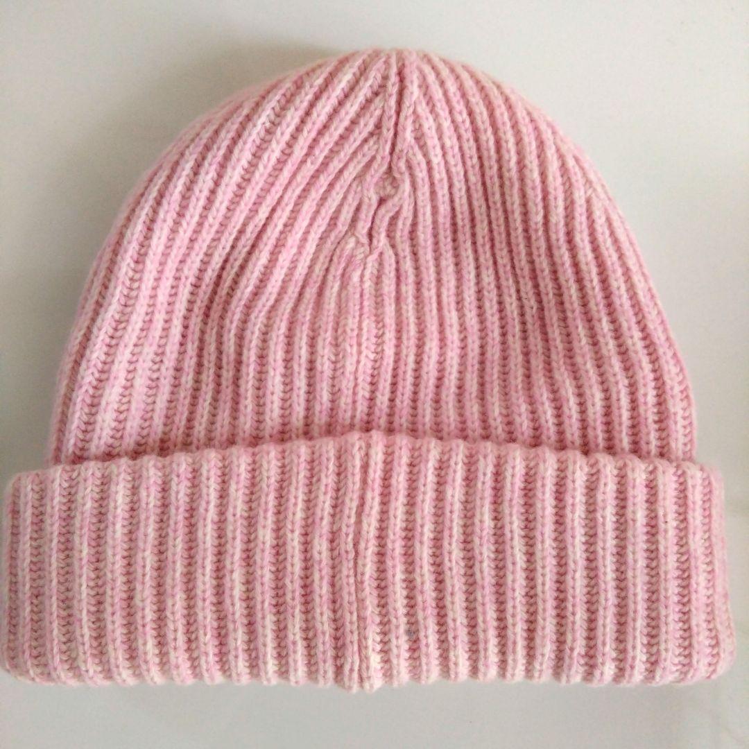 GANNI ピンク リブ編みニット帽 美品