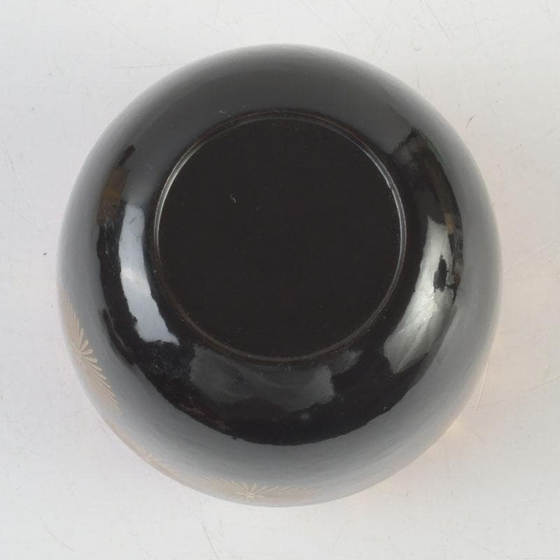 茶道具　山中塗　道場宗廣作　唐松文　一閑　大棗　仕覆付　共箱　V　9545