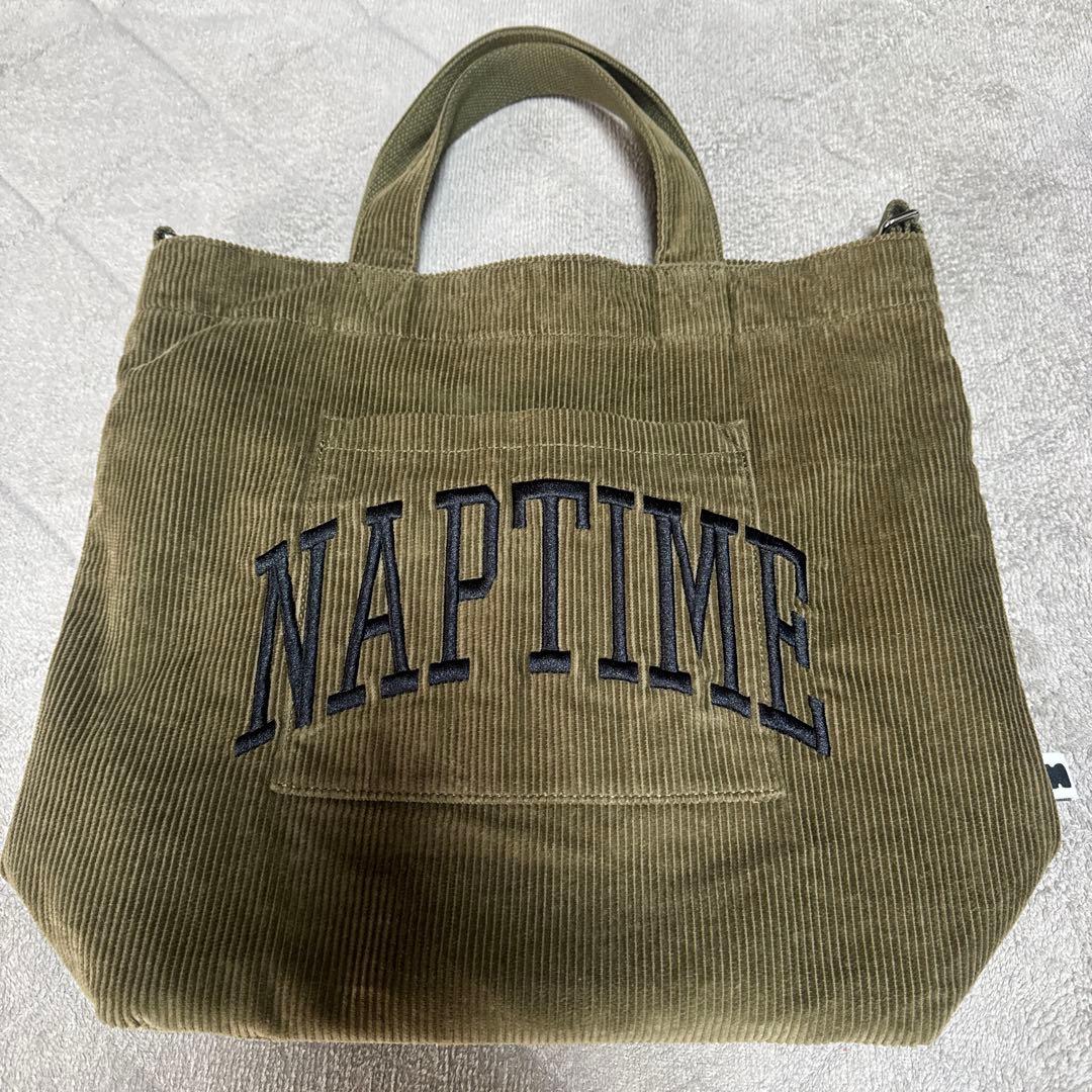 24h限定★Nissy naptime. コーデュロイトートバッグ カーキ