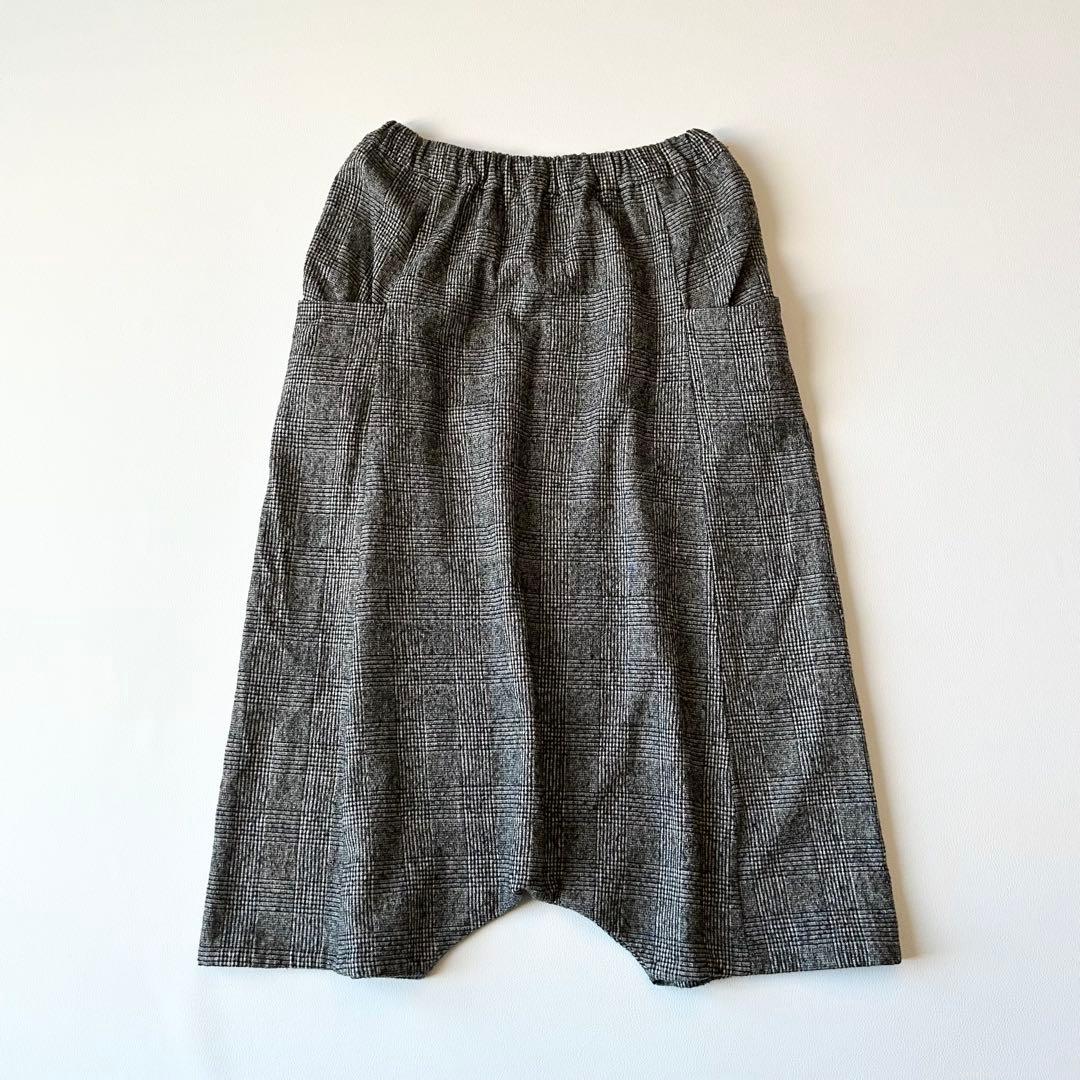 3006y美品 エヴァムエヴァ ウールグレンチェックサルエルパンツ グレー