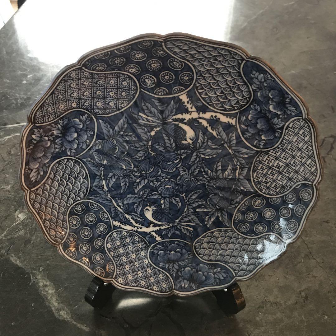 清水焼平安壱楽 祥瑞花鳥大皿