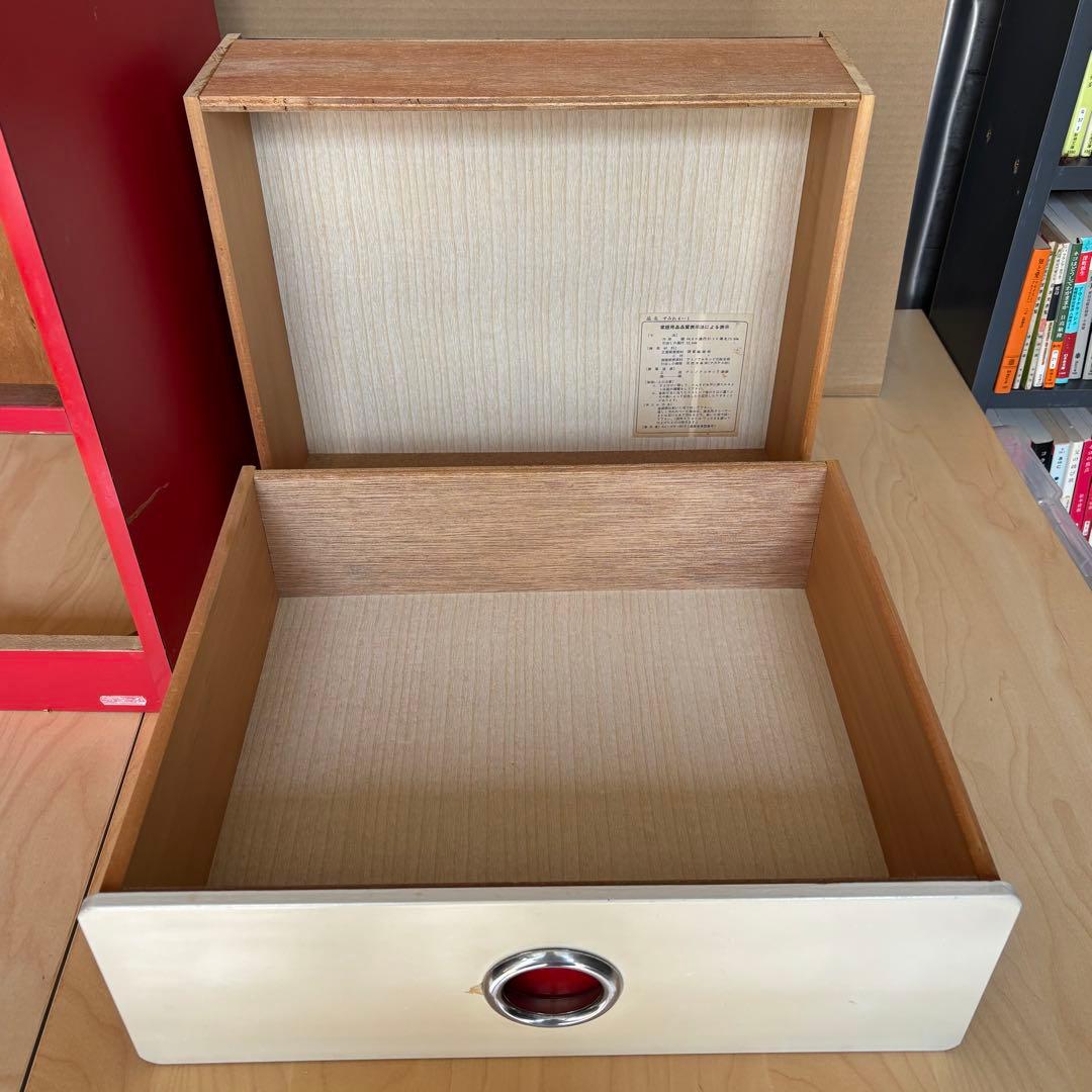 昭和レトロ レトロポップ チェスト 赤 白 整理棚 引き出し4段 タンス 木製