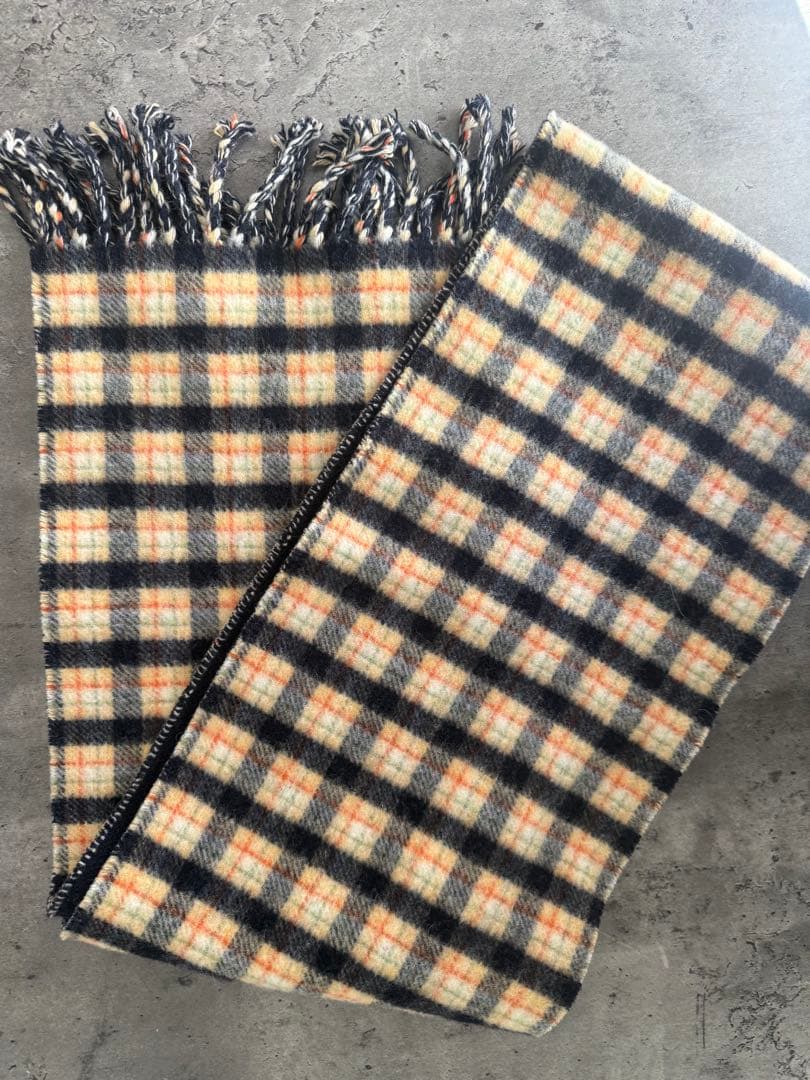 GUCCI チェック柄マフラー ネイビー